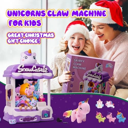 Skirfy Large Claws Machines 12'' for Kids Adults,Girls Unicorns Toys,Candy Grabber Prize Dispenser 15 Stuffeds Toys,Electronic Arcades Game Christmas Thanksgiving Birthday Gifts for Age 6-12 - Thumbnail 3