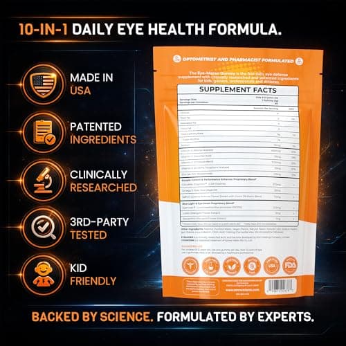 The Eye-Mazen Kids Gummy Eye Vitamins for Vision and Eye Health - Lutein and Zeaxanthin Supplements for Eyes with Omega 3 & Vitamin A - Eye Supplements for Kids - Thumbnail 3