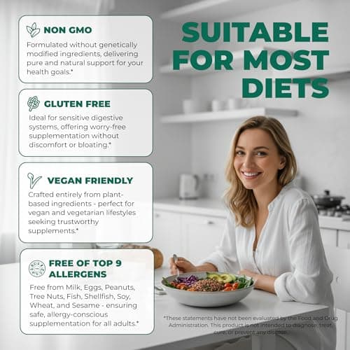 ELICORE Digestive Enzyme Pro Blend with Bromelain & Papaya Enzyme Gas and Bloating Relief for Women and Men, Gut & Digestive Health Supplement – Gluten-Free – 60 Veg Capsules - Thumbnail 5