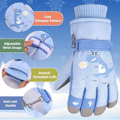 Gilotop Children Ski Gloves Kids Waterproof Winter Outdoor Snowboard Warm Gloves for Boys Girls - Thumbnail 4