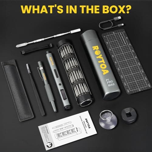 Mini Electric Screwdriver Set 3.7V, Precision Electric Screwdriver Cordless 80-in-1, 4 Torque Settings, 60 S2 Metal Bits, Magnetic Storage, Repair Tool for Electronics Watch Laptop Clocks Cameras - Thumbnail 3