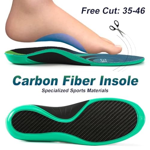 XINIFOOT Carbon Fiber Insole Performance Insoles Shock Absorbing Sport Shoe Insoles for Running, Basketball, Athletics Arch Support Inserts for Hiking Boots or Shoes - Thumbnail 6