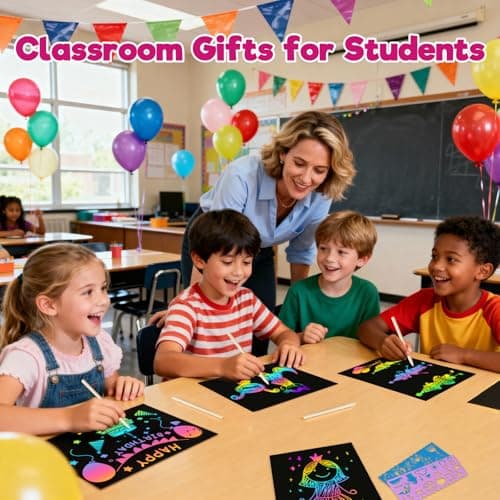 ZMLM Scratch Paper Art Crafts Kids Gifts, 100PCS Rainbow Scratch Paper Art for 3 4 5 6 7 8 9 Years Old Girls Boys, Arts and Crafts for Kids 4-6, Birthday Gifts Toys and Party Favors (Pink) - Thumbnail 6