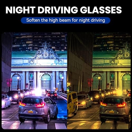 Xfeel Night Driving Glasses Over Prescription Glasses for Women Anti Glare Night Vision Glasses for Low-Light Conditions - Thumbnail 6