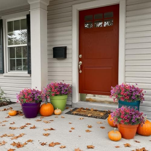 LUOAIYI Artificial Flowers for Outdoors 12 Bundles, UV Resistant Colorful Fake Silk Flower Outdoor Planter Garden Decor Indoor Decorations - Thumbnail 6