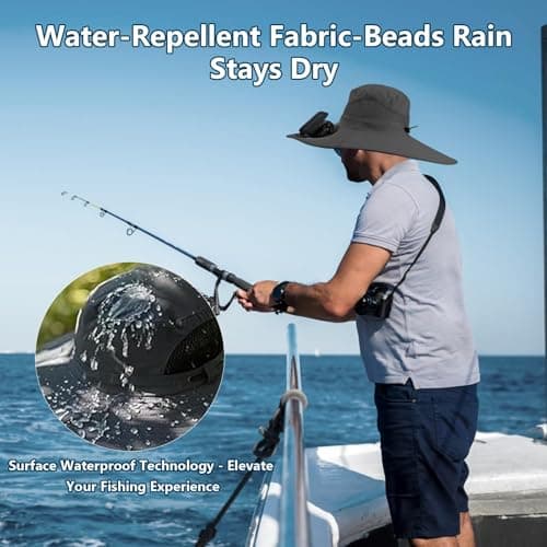 Hat with Fans Solar Power for Instant Cooling, Acrylic Sombrero con Ventilador Solar with Sun Protection for Men, Fishing Hat for Men to Stay Cool While Fishing (Black) - Thumbnail 5