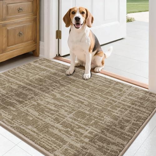 Dirt Trapper Door Mat Non-Slip Washable Entryway Rug,24"x36" Taupe