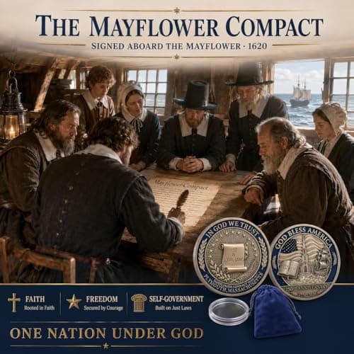 3PCS USA 250th Anniversary Christian Commemorative Coin 1776-2026, God Bless America Faith Challenge Coin, Thanksgiving Christmas Religious Gifts, Mayflower Collectible Coin with Bible Verse - Thumbnail 5