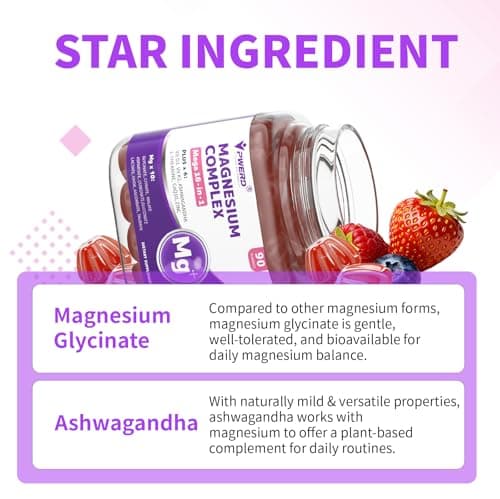 PWERD Magnesium Sleep | Magnesium Complex for Women & Adults | Gummies with Glycinate Citrate 16-in-1 Formula-Deep-Calm for Relaxation, Muscle, Bone, and Energy Support* No Added Sugar, 90 Gummies - Thumbnail 5