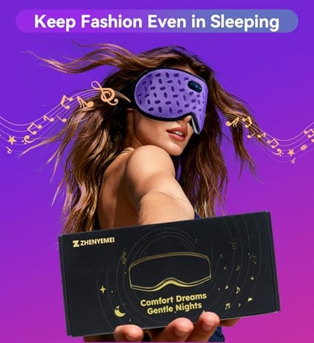 Sleep Eye Mask Bluetooth Headphones - 3D Contoured Zero Pressure Sleeping Masks 100% Blackout Eye Cover Breathable Sleeping Mask for Side Sleepers Wireless Earphone Ear Muff Headband Women Men Gift - Thumbnail 2