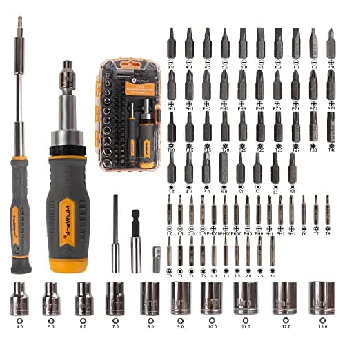MULWARK Screwdriver Bit Set & Socket Kit, 77-Pieces Ratcheting Screwdriver Set with Case, 77 in 1 Multi Bit Screw Driver for Home DIY, Electronics, Car Emergency and Garage - Thumbnail 3