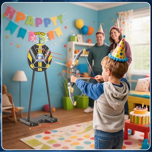 2 Pack Bow and Arrow for Kids, LED Light Up Archery Set with 20 Suction Cup Arrows&2 Quivers Indoor Outdoor Games for Kids Ages 4-8 8-12 Birthday Gifts Toys for 5 6 7 8 9 10 11 12 Year Old Boys Girls - Thumbnail 3