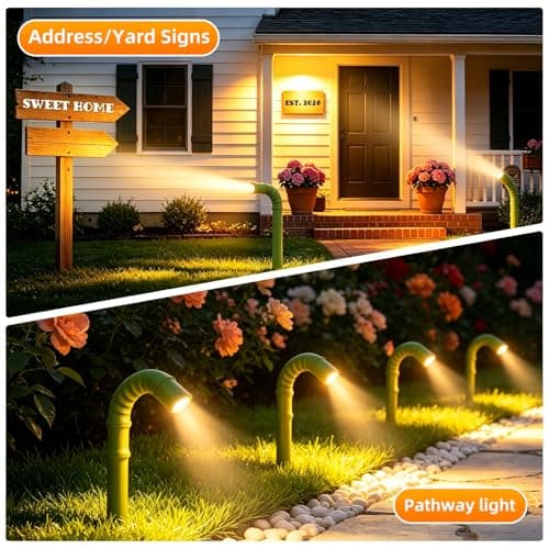 Collasis Solar Garden Lights, Solar Pathway Lights Outdoor 4 Pack, 3500K Warm LED Solar Lights Outdoor Waterproof with Split Design Flexible Bend Bamboo Stakes for Yard Lawn Patio Decor Outside - Thumbnail 5
