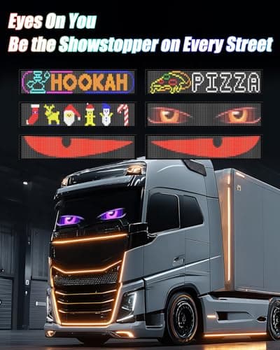 Devil Eyes Light for Windshield: 23.4"x4.7" LED Sign with APP & Remote Control - 5V USB Programmable Digital Lighting Display, Cool Decor for Cars, SUVs & Trucks (2 Pcs) - Thumbnail 2