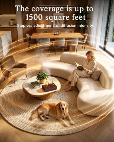 Glass Essential Oil Diffuser with Natural Wood Base, Waterless Aromatherapy Diffusers with Bulb, 3 Color Light Aroma Nebulizer for Home Office Bedroom Yoga | ​A Gift of Fragrance - Thumbnail 4