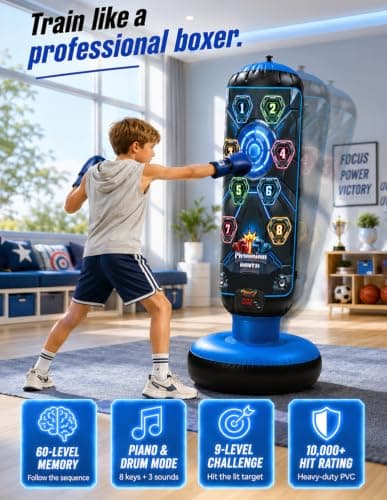 2026 New 51-Inch Punching Bag for Kids with Music,Birthday Gift for Boys - Thumbnail 4