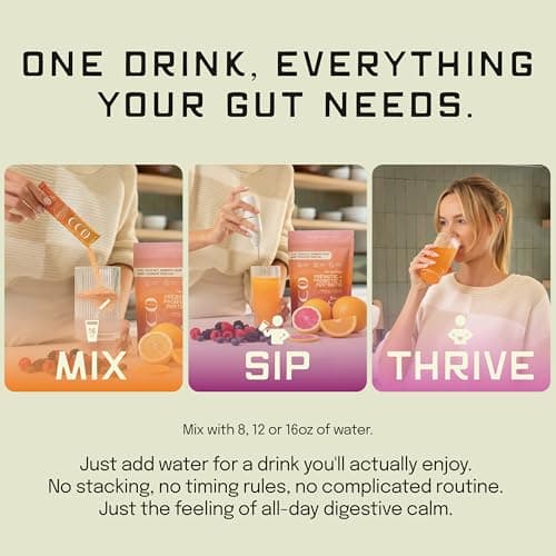SUU Tribiotics - Prebiotic & Probiotic Drink Mix Packets for Gut Health & Digestive Health | Cutting Mix, Daily Probiotic & Immunity Supplement with Energy Support | 9 Pack Variety - Thumbnail 5