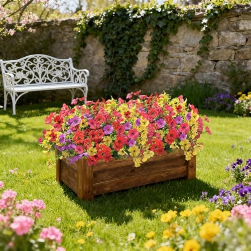 FUTBER 12 Bundles Artificial Flowers for Spring Summer Outdoor Decoration Faux Greenery uv Resistant Artificial Outside Flowers Fake Flowers for Porch Garden Home Patio Cemetery Decor (Mixed Color) - Thumbnail 5