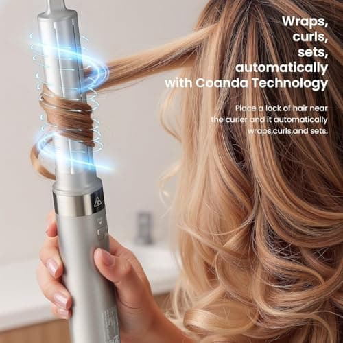MESCOMB 5 in 1 Hot Air Styler, Hair Dryer Brush with Auto-Wrap Curlers, 110,000 RPM Ionic Blow Dryer Brush & Volumizer for Soft Curls, Bouncy Blowouts, Smoothing and Frizz Control - Thumbnail 3