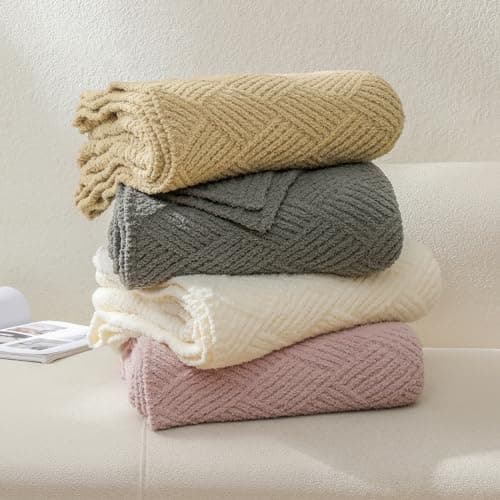 bearberry Super Soft & Fuzzy Minky Throw Blanket Lightweight All-Season - Diamond Stitch Plush Fleece for Couch, Bed, Sofa | Machine Washable Cozy Gift for Women, Men, Home (Camel, 40”x50”) - Thumbnail 6