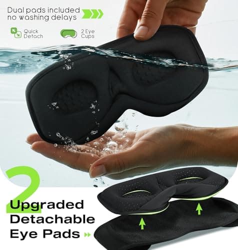 MUSICOZY Sleep Headphones with Bluetooth 5.4 Sleep Mask, Removable 3D Eye Cups for Zero Pressure Comfort, Wireless Bluetooth Eye Mask for Sleeping with Timer - Thumbnail 3