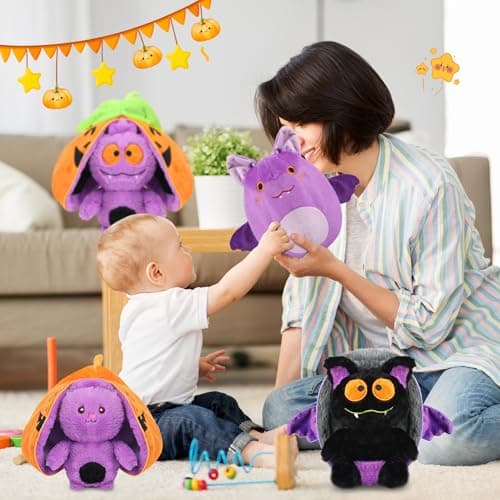 MIAODAM Bat Stuffed Animal Plush, 11inch Reversible Purple Bat Plushies Pillow, Cute Baby Plush Toy Gift for Toddler Girls Boys - Thumbnail 6