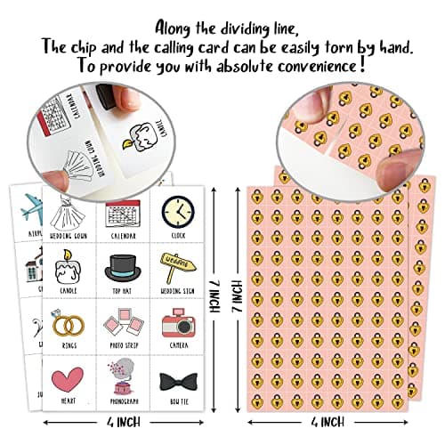 RLCNOT Wedding Party Bingo Game, 24 Players Bingo Game, for Bridal Shower Wedding Shower, Engagement Bachelorette Party, Reception Activity Supplies - 001 - Thumbnail 3