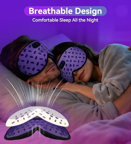 Sleep Eye Mask Bluetooth Headphones - 3D Contoured Zero Pressure Sleeping Masks 100% Blackout Eye Cover Breathable Sleeping Mask for Side Sleepers Wireless Earphone Ear Muff Headband Women Men Gift - Thumbnail 5
