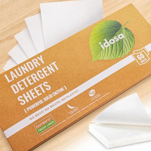 Laundry Detergent Sheets 120 Loads Stain-Fighting Enzymes - Plant Powered Fragrance Microcapsules Eco-Friendly Laundry Soap Sheets - Home or Travel Flax scent 60 sheets - Image 1