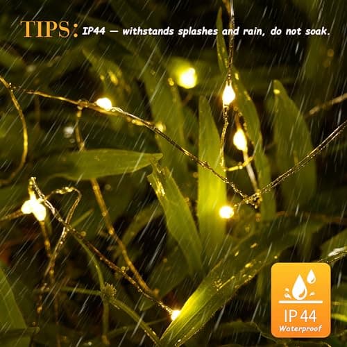 Fairy Lights Battery Operated - Rechargeable String Lights for Bedroom Dorm - LED Decorative Twinkle Light with Remote 8 Modes Hook - 16ft - Thumbnail 6