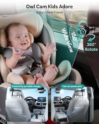 OTTOCAST Cabin Care Car Adapter with Baby Car Camera, Wireless CarPlay Display on CarScreen 2026, Plug-and-Play 1080P HD Rear Seat Baby Monitor, Split Screen Navigation, for Parents & Pet Owners - Thumbnail 3