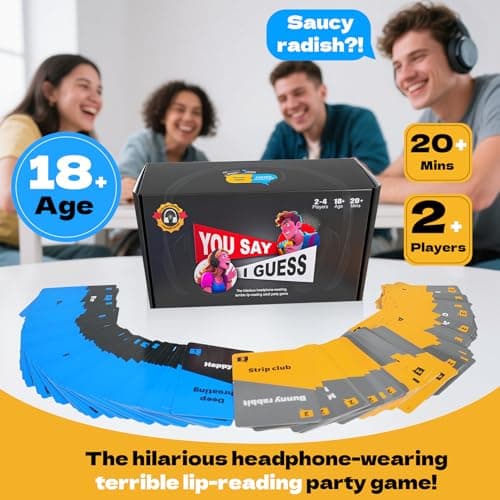 ATG You SAY I Speculation - 2026 New Sorry Board Game Lip Reading Party Fun Games for Adults, The Headphone Challenge TikTok Popular Card Game for 18+ Years Old (2+ Players) - Thumbnail 2
