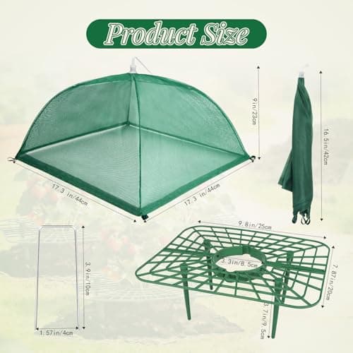 6 Sets Strawberry Plant Support with Mesh Plant Cover, Strawberry Growing Rack Kit with 24 Iron Plant Nails for Garden, Strawberry Growing Frame with Protective Net for Strawberries Tomatoes Veggies - Thumbnail 2