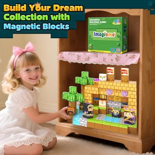 200PCS Magnetic Blocks - Build Mine Magnet World Forest Castle Set, Magnet Kids Building Toys for 3-5 5-7 8-12 Year Old Boys & Girls, STEM Sensory Montessori Construction Toys for Toddlers Gifts - Thumbnail 6