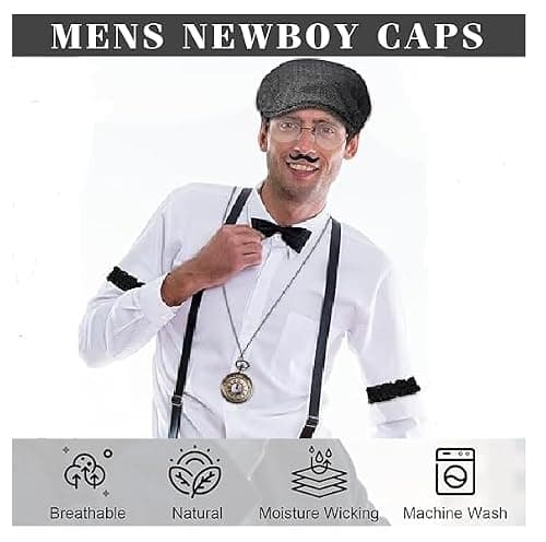QMEOO 1920s Accessories for Men, Roaring 20s Costumes, Great Gatsby Costume Men, 1920 Mens Clothing Gatsby Black (M) - Thumbnail 2