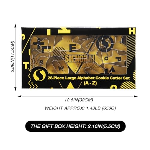 Alphabet Letter Cookie Cutter Set (A - Z)- 26 Pcs Large Stainless Steel Letters Fondant Cutter Set Biscuit Dough Mold Tools for Birthday, Christmas, New Year and Holiday Party Decorations (Gift Box) - Thumbnail 6