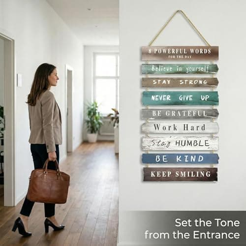 VDOR Inspirational Wall Art 8-Panel Wood Signs 12x24 for Office Home Decor - Thumbnail 5
