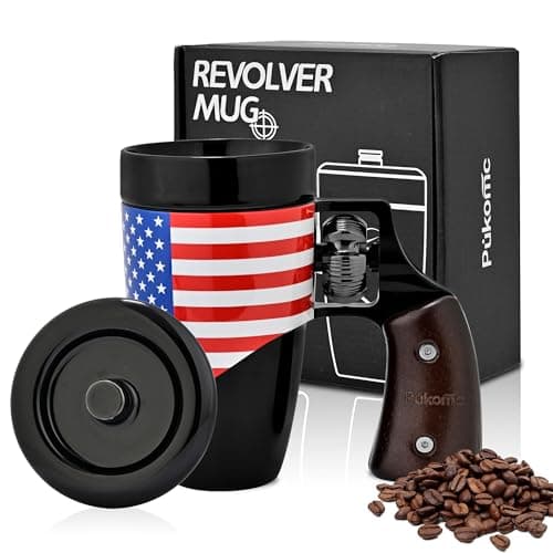 Pukomc Novelty Ceramic Coffee Mug, Birthday Gifts for Men and Women, fathers gifts, Coffee Mugs for Men (16OZ) (Black & Flag) - Image 1