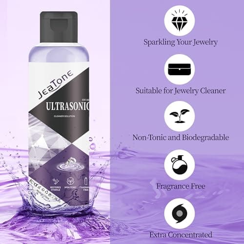 Ultrasonic Jewelry Cleaner Solution for Ultrasonic Cleaner Machine, Professional Cleaning of Jewelry, Diamonds, Gold, Silver, Remove Odors, Discoloration & Stains, Peach Scent, Purple, 4oz - Thumbnail 4