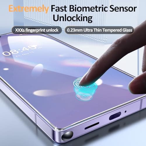 Fotbor 2+1 Pack for Samsung Galaxy S26 Ultra Screen Protector with Camera Lens Protector, 0.1s Fingerprint Unlocking, Shock - Absorbing Pro Series Tempered Glass, [Precision - Align] Quickfit - Thumbnail 4