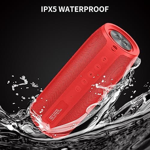 Musibaby Bluetooth Speaker, M88 Speakers,Dual Pairing, Bluetooth 5.3,Loud Stereo Sound,Booming Bass,30H Playtime for Home& Outdoor Party,Beach,Portable Speaker,Gifts(Red) - Thumbnail 4