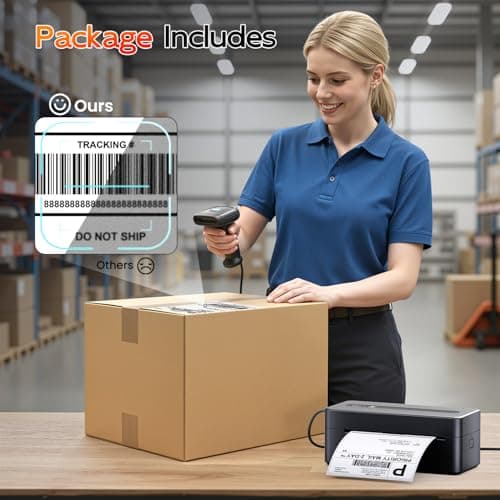 TATTMUSE Bluetooth Thermal Label Printer, 4X6 Shipping Label Printer for Small Business, Thermal Printer Sticker Printer Compatible with Phone, iOS, Android, Windows, Mac, Amazon, Shopify - Thumbnail 2