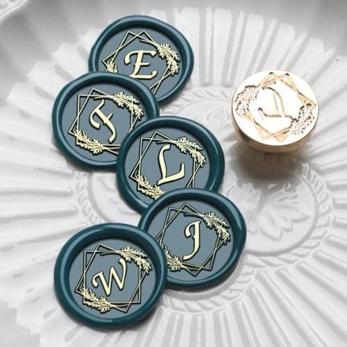 VSECUON Letter W Wax Seal Stamp Rosemary Initial Wax Seal Kit, 2pcs Value Pack with Vintage Rosewood Handle Decorative Gift for Wedding Art Invitations Christmas - Thumbnail 6