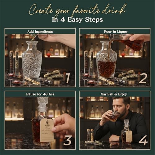 Alcohol Infusion Kit for Whiskey, Tequila, Rum, Gin & Vodka - Including User Manual - Alcohol Gifts for Men - Birthday Gifts for Dad - Drink Making Kit and Cocktail Infusion Set - Crafty Mixologist - Thumbnail 3