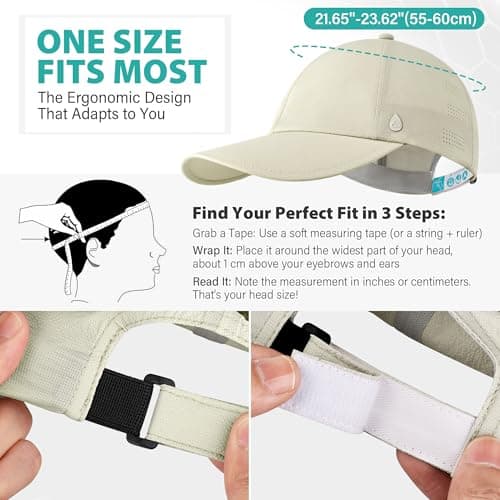 AOPREL Cooling Running Hat for Men & Women Quick-Dry Breathable Performance Hat Lightweight UPF 50+ Unstructured Baseball Cap Lvory - Thumbnail 6