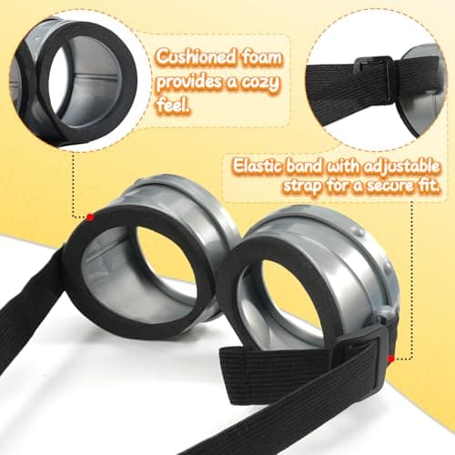 Aursy 4 PCS Easter Halloween Costumes for Men Women Adults, Yellow Beanie, Steampunk Goggles, Black Gloves, Suspenders, Party Set Decorations, Easter Costumes Party Cosplay - Thumbnail 3