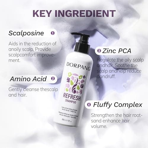 DORPANG Dandruff Shampoo for Oily Hair, Anti Dandruff and Oil Control Treatment Refresh Shampoo, Sulfate Free Daily Scalp Care, 355ml (12 fl oz) Floral Scent - Thumbnail 3