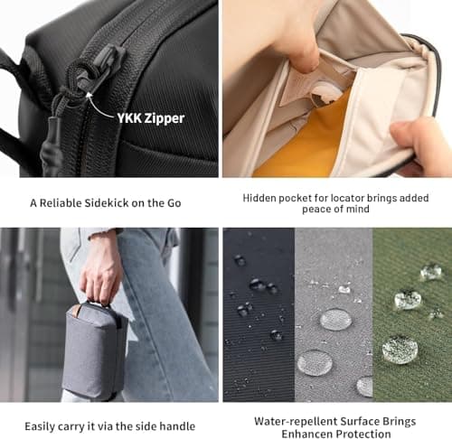 PGYTECH Mini Travel Tech Organizer, Waterproof Tech Pouch, Electronics Accessories Organizer Carrying Case, Cable Organizer Bag for Cables, Cord, Phone Batteries, Charger,Photography SD Card, Black - Thumbnail 6