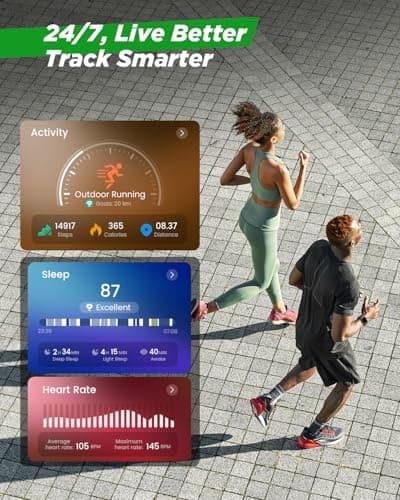 Smart Watches for Men, 1.95'' Fitness Watch: Waterproof Military Smart Watch with 100 Days Battery Life/Call/Flashlight/Sleep/SpO2/Heart Rate Monitor/Step Tracker, Sport Smartwatch for Android iPhone - Thumbnail 6