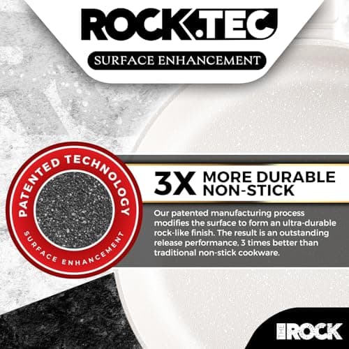 THE ROCK SOHO 8-Inch Non Stick Frying Pan with Lid–Nothing Sticks, Never Warps, Lasts Longer, Ceramic Non Toxic Skillet with Heat-Resistant Handle, PTFE PFOA & PFAS Free, Dishwasher Safe, Cream - Thumbnail 3